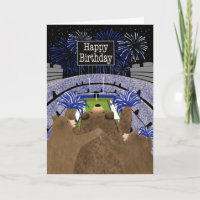 Birthday Three Bears Cheering at Football Stadium