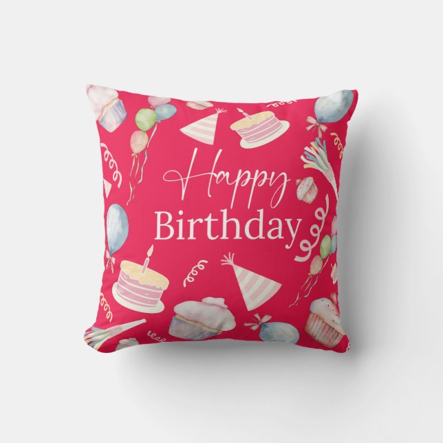 Birthday Throw Pillow (Front)