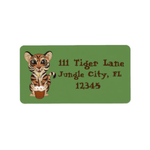 Birthday Tiger Label