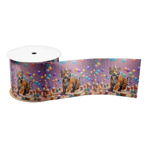 Birthday Tiger Satin Ribbon