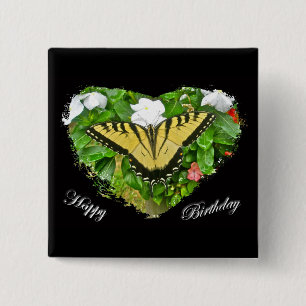 Birthday Tiger Swallowtail Butterfly Items 2 Inch Square Button