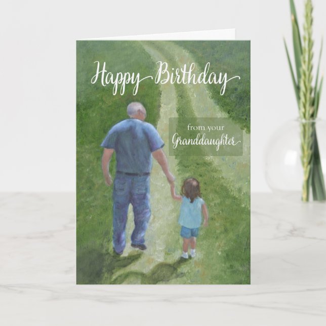 Birthday to Grandfather from Granddaughter Card (Front)