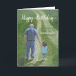 Birthday to Grandfather from Granddaughter Card<br><div class="desc">Birthday card with a grandfather and his granddaughter walking hand in hand through the field. Original oil painting by R. Chaffin.</div>