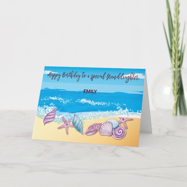 Birthday to Older Granddaughter Personalized Card (Front)