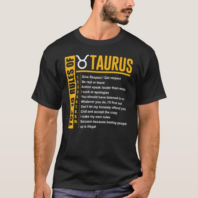 Birthday  Top 10 Rules Of Taurus Zodiac (Front)