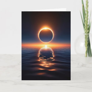Birthday Total Solar Eclipse Over Ocean Water Card