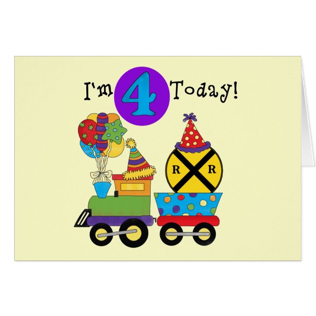 Birthday Train 4th Birthday Tshirts and Gifts (Front Horizontal)