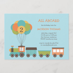 Birthday Train Birthday Party Invitation