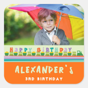 Birthday Train Gift Favours Custom Label Sticker