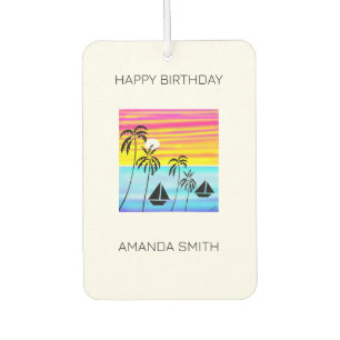 Birthday, Tropical Sunset Ocean Sailing Air Freshener