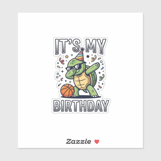 Birthday Turtle Basketball Party Vector Design_1 (Sheet)