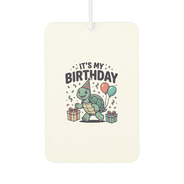 Birthday Turtle Party Vector Design_1 Air Freshener (Front)