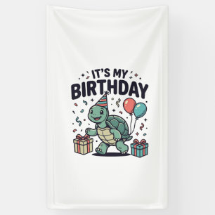 Birthday Turtle Party Vector Design_1 Banner