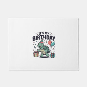 Birthday Turtle Party Vector Design_1 Doormat