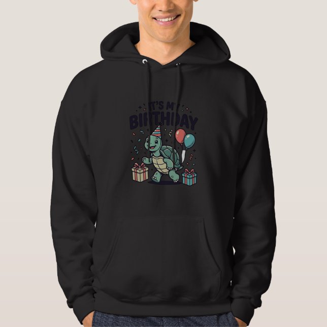 Birthday Turtle Party Vector Design_1 Hoodie (Front)