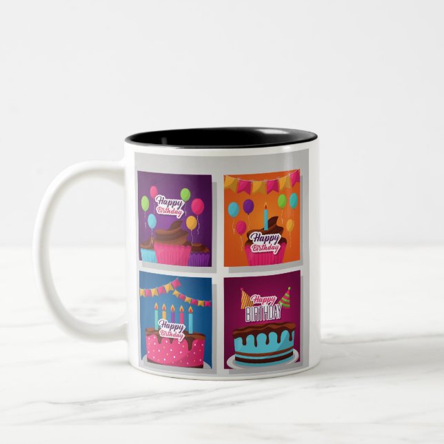 Birthday  Two-Tone Coffee Mug (Left)