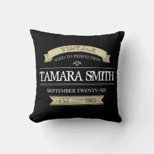 Birthday Typography Funny Aged To Perfection Throw Pillow