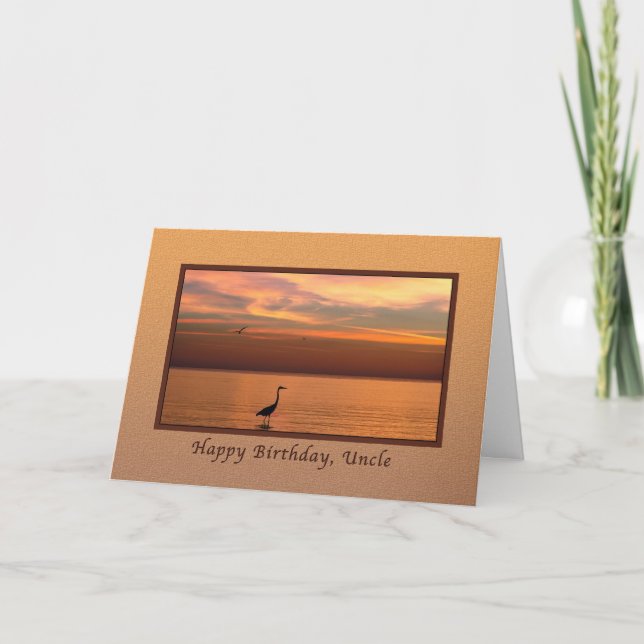Birthday, Uncle, Ocean View at Sunset Card (Front)