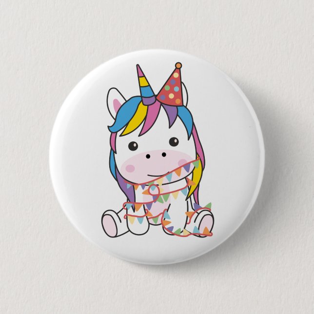 Birthday Unicorn For Kids A Birthday Button (Front)