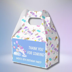 Birthday Unicorn with Cake Favour Box