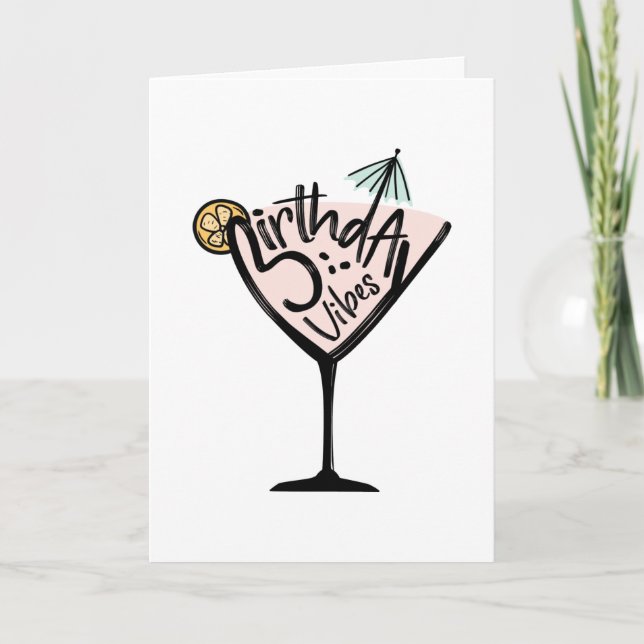 Birthday Vibes Cocktail Card (Front)