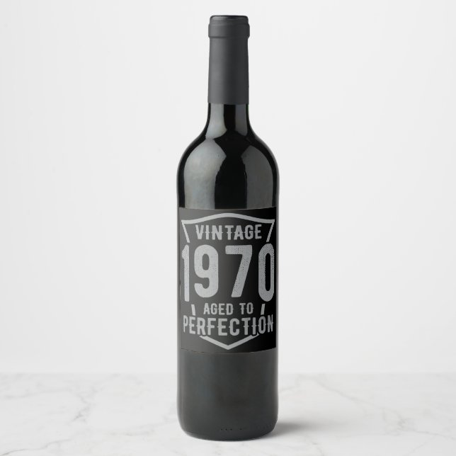 Birthday Vintage 1970 Aged To Perfection Wine Label (Front)