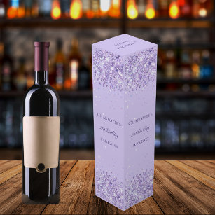 Birthday violet confetti elegant party wine box
