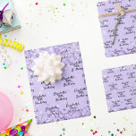 Birthday violet lavender glitter dust name wrapping paper sheet<br><div class="desc">A violet,  lavender coloured background decorated with faux glitter,  sparkles.  Personalize and add a name and age.  A modern hand lettered style script.</div>