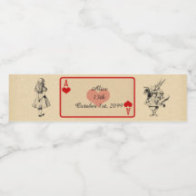 Birthday Water Bottle Label, Alice Wonderland