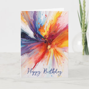 Birthday Watercolor Abstract Card