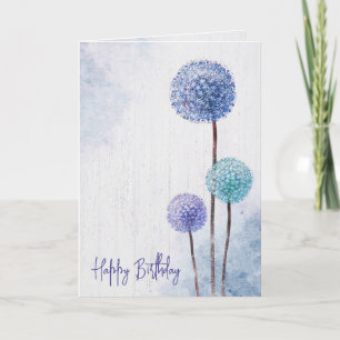 Birthday Watercolor Dandelions  Card