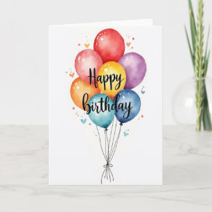 Birthday Watercolor Orbs Card