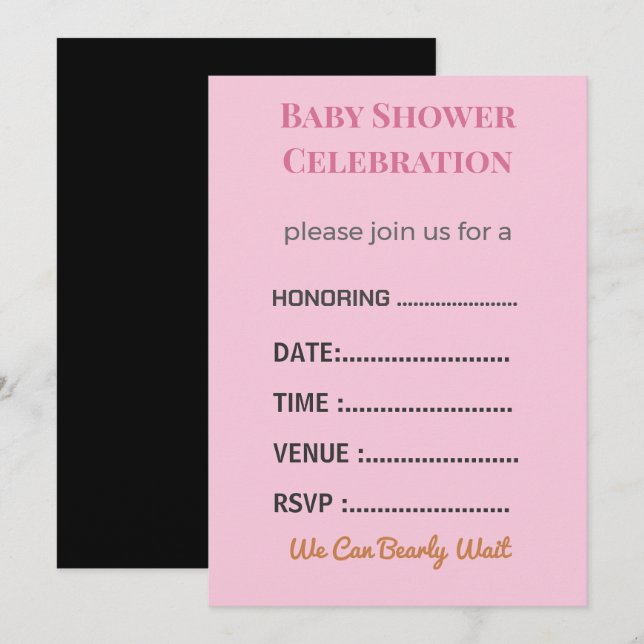 Birthday Wedding Naming Shadi Invite Maker (Front/Back)
