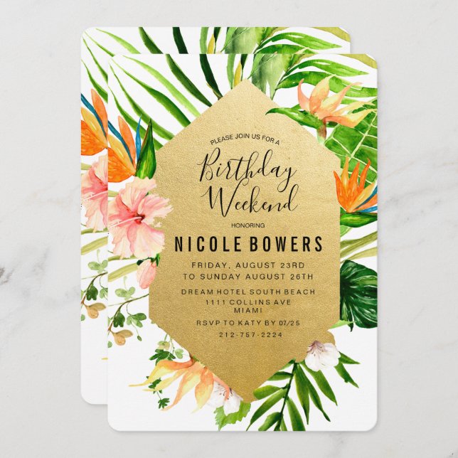 Birthday Weekend Itinerary Invitation (Front/Back)