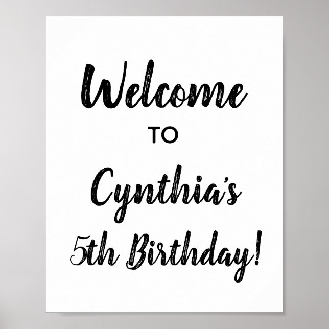 Birthday Welcome Sign Poster (Front)