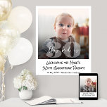 Birthday Welcome "This Kid" Vintage Photo Snapshot Poster<br><div class="desc">Welcome guests to "This Kid's" birthday party with a large photo snapshot poster. The picture and all wording on this template are simple to personalize. The colours, font styles and overlay opacity are easy to customize with the Zazzle Design Editor tool. The nostalgic black and white design features large, bold...</div>