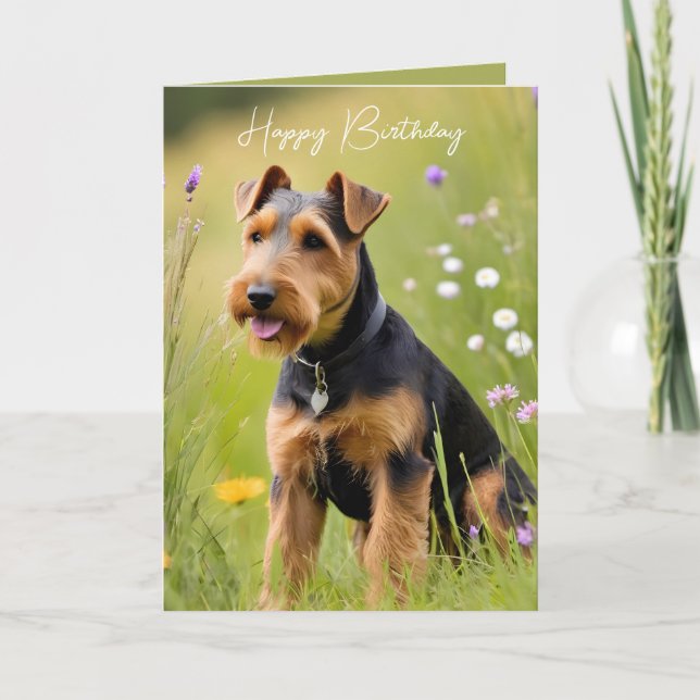Birthday Welsh Terrier Card (Front)