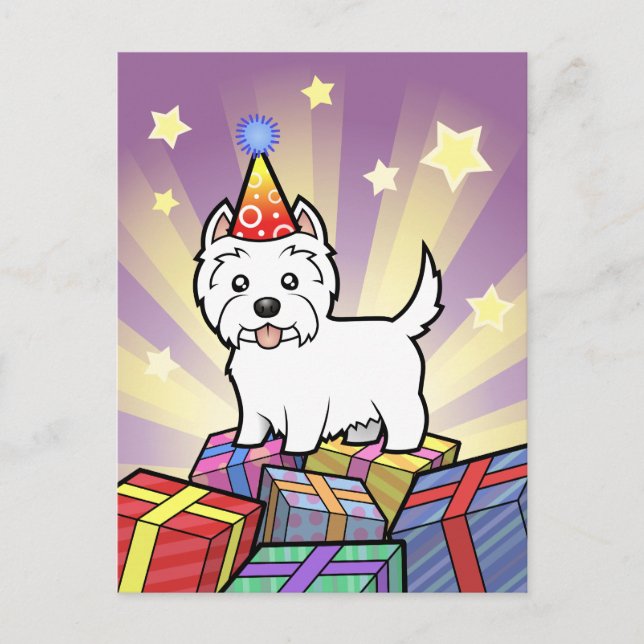 Birthday West Highland White Terrier Postcard (Front)