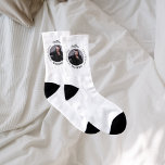 Birthday white black photo man myth legend socks<br><div class="desc">A classic white background.   Text: The Man,  The Myth,  The Legend. Personalize and add his name,  age and photo. Black text.</div>