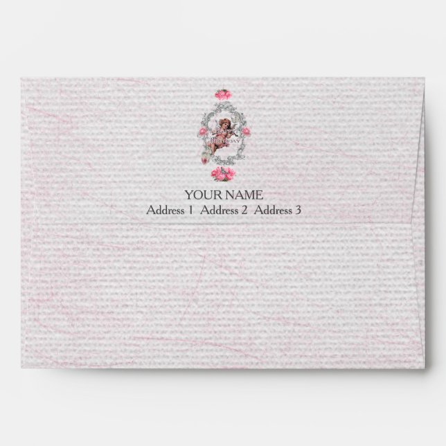 Birthday - White Linen - Envelope (Back (Top Flap))