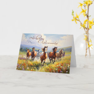 Birthday Wild Horses Wildflower Meadow Card