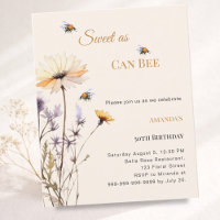 Birthday wildflower ivory garden Sweet as Can Bee