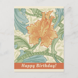 Birthday William Morris floral wallpaper CC1132 Postcard