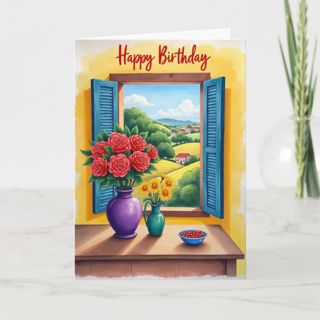 Birthday Window View Card (Front)