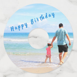Birthday Wine Glass Tag Custom Your Photo and Text