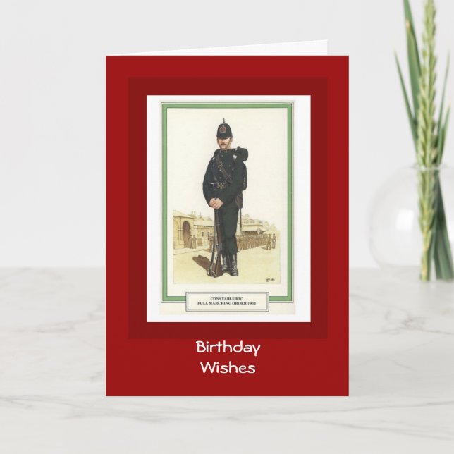Birthday  Wishes, 1903, Constable RIC Card (Front)
