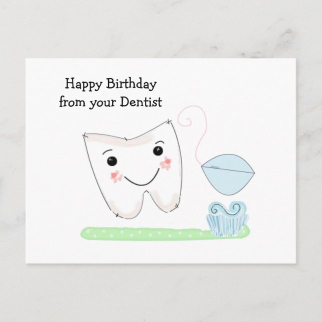 Birthday Wishes from the Dentist Postcard (Front)