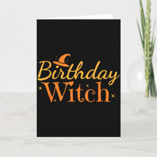 Birthday Witch Funny Halloween Shirt  Card