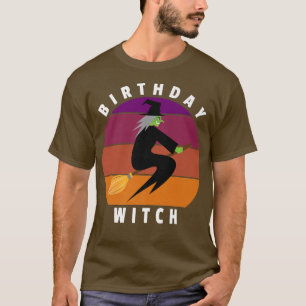 Birthday Witch Riding Broom 176 T-Shirt