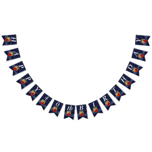 Birthday Witchy Woman Red Dress in Night Sky Moon Bunting Flags